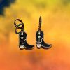 Thirteen Crosby Cowboy Boot Earrings Black
