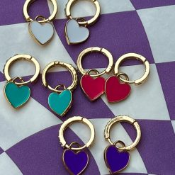 Thirteen Crosby Accessories Heart Dangling Hoop Earrings