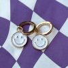 Thirteen Crosby White Smiley Face Earrings