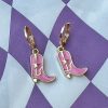 Thirteen Crosby Accessories Pink Cowboy Boot Earrings