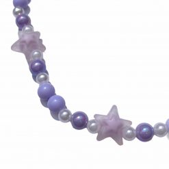 Thirteen Crosby Accessories Faux Pearl Purple Star Beaded Necklace