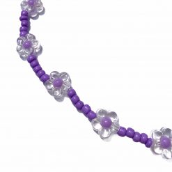 Thirteen Crosby Purple Clear Flower Necklace