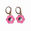 Thirteen Crosby Accessories Pink Flower Yin And Yang Earrings
