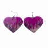 Thirteen Crosby Accessories Pink Flame Heart Earrings