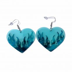 Thirteen Crosby Teal Flame Heart Earrings Accessories