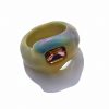 Thirteen Crosby Cool Yellow Marble Clay Ring