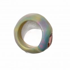 Thirteen Crosby Cool Yellow Marble Clay Ring