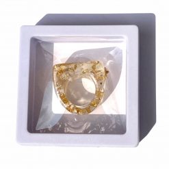 Thirteen Crosby OCHOA Clear Gold Leaf Style Ring
