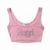 The Angels NYC Angel Cropped Pink Rhinestone Tank Tops 1 The Angels NYC Angel Cropped Pink Rhinestone Tank Tops
