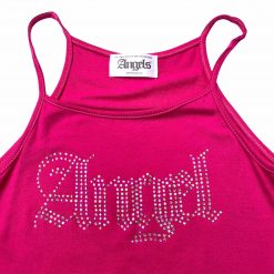 The Angels NYC Tops Angels Hot Pink Rhinestone Top