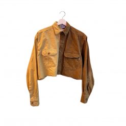 Undone By Kate Two Toned Corduroy Cropped Reworked Top