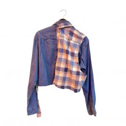 Undone By Kate Split Design Reworked Denim & Flannel Shirt