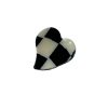 Thirteen Crosby Accessories Mini Heart Checker Print Hair Clip In (Black)