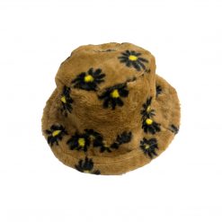 Thirteen Crosby Brown Floral Faux Fur Bucket Hat