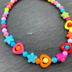 Thirteen Crosby Accessories Flower Beaded Necklace/Neon Multi