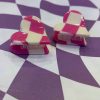 Thirteen Crosby Mini Heart Checker Print Hair Clip Set In (Pink) Accessories