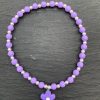 Thirteen Crosby Accessories Flower Pendant Beaded Necklace With Faux Pearls/Purple