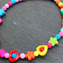 Thirteen Crosby Accessories Flower Beaded Necklace/Neon Multi